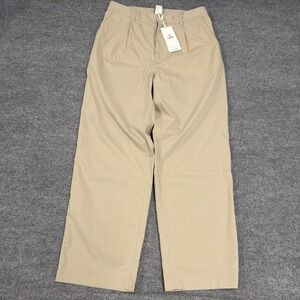 Reigning Champ Pant Men 32x30 Khaki Tan Sophomore Pleated Woven Solotex Chino